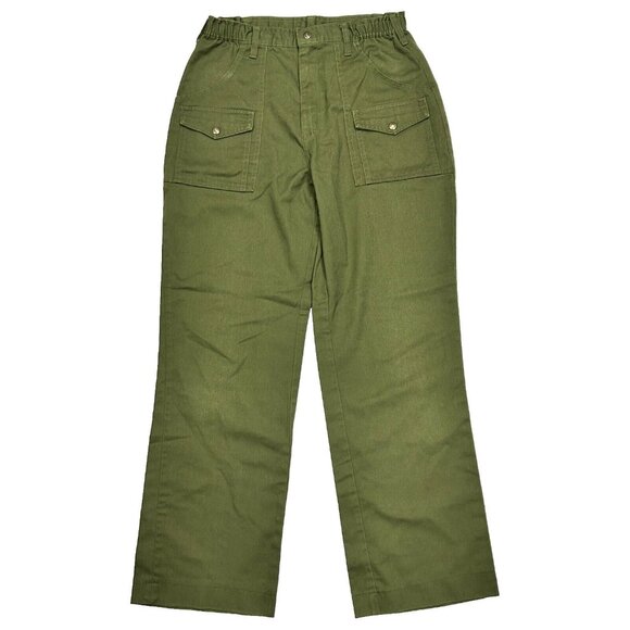 Boy Scouts BSA Pants Size 32H Husky (32x30) Green Official Uniform Twill - Picture 1 of 7